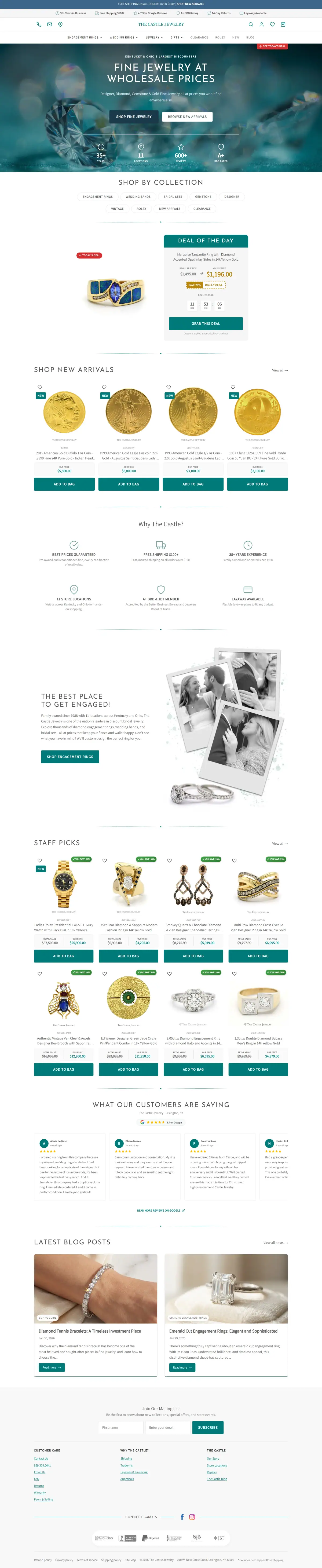 The Castle Jewelry Custom Shopify Theme preview