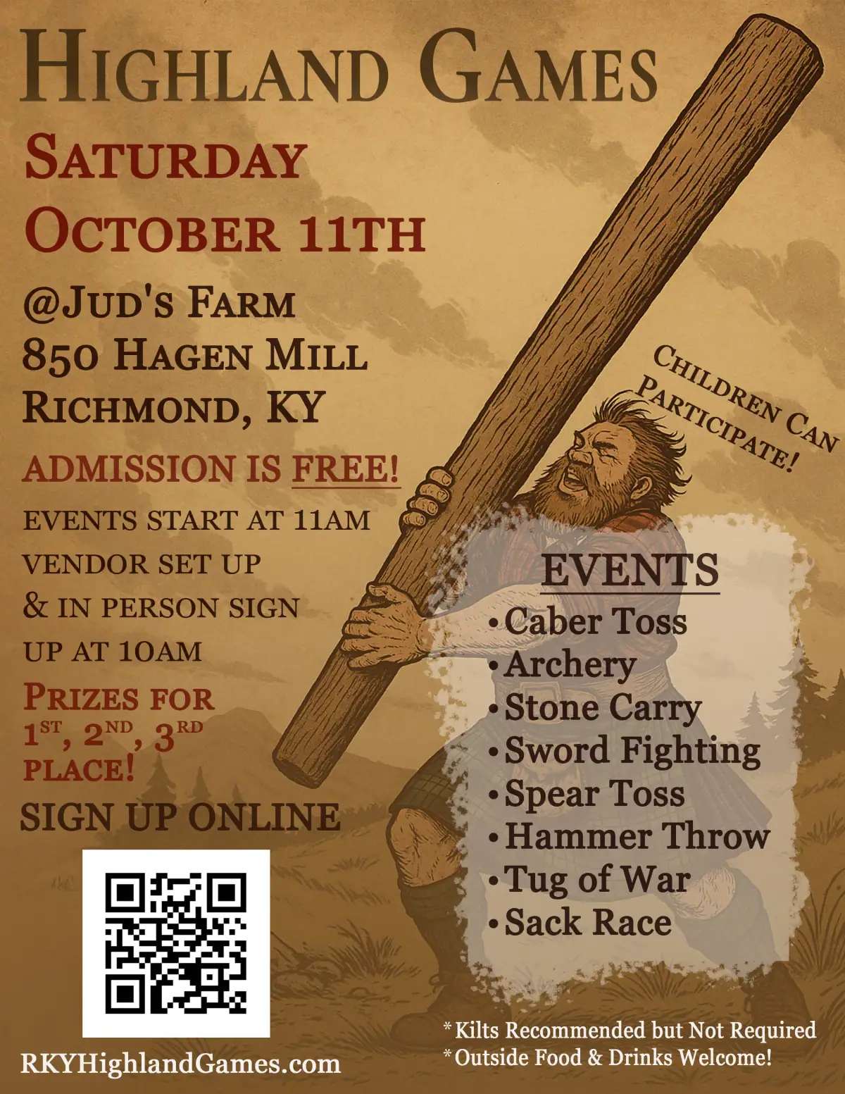 Richmond KY Highland Games — Event Flyer (2025) preview