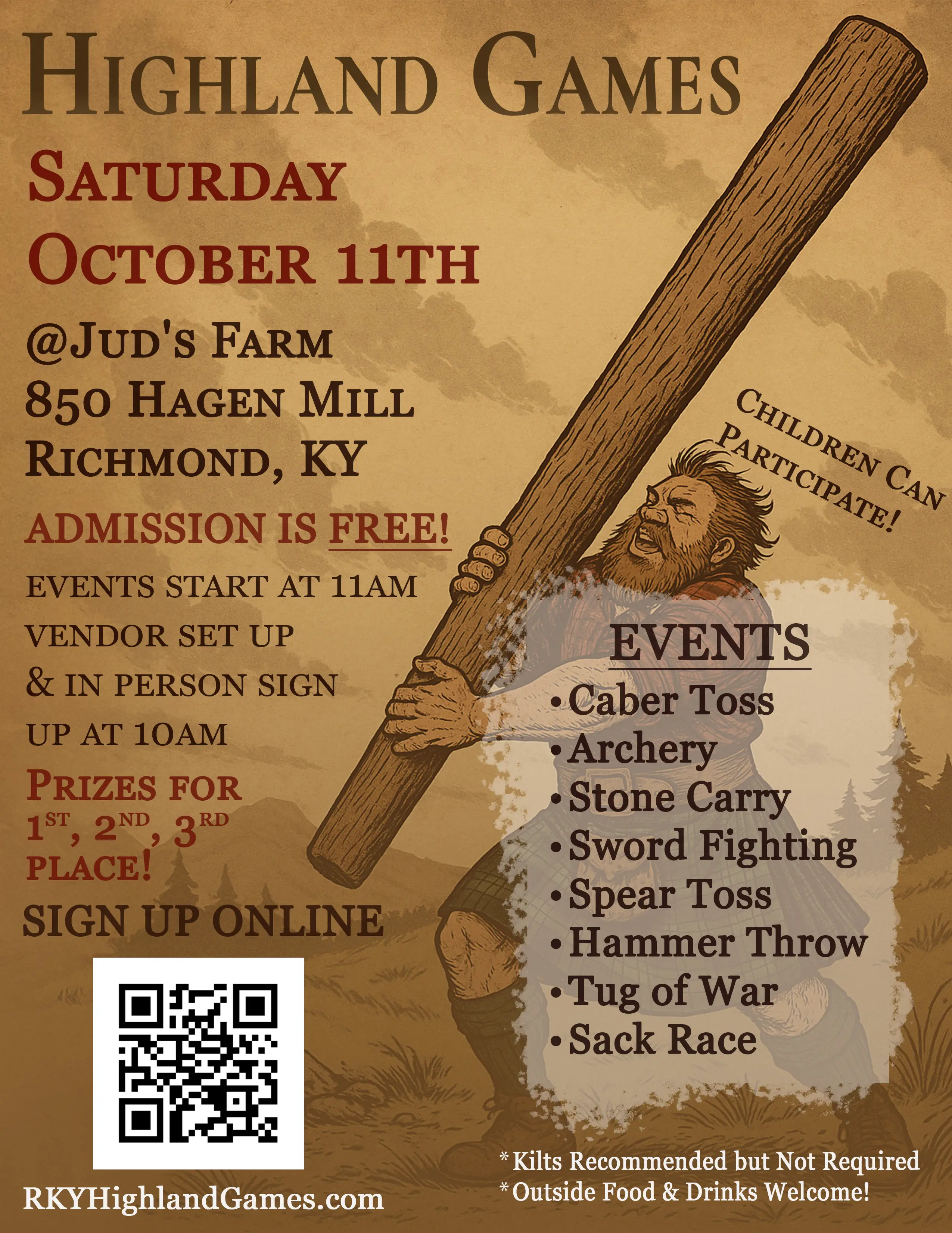 Richmond KY Highland Games — Event Flyer (2025) preview