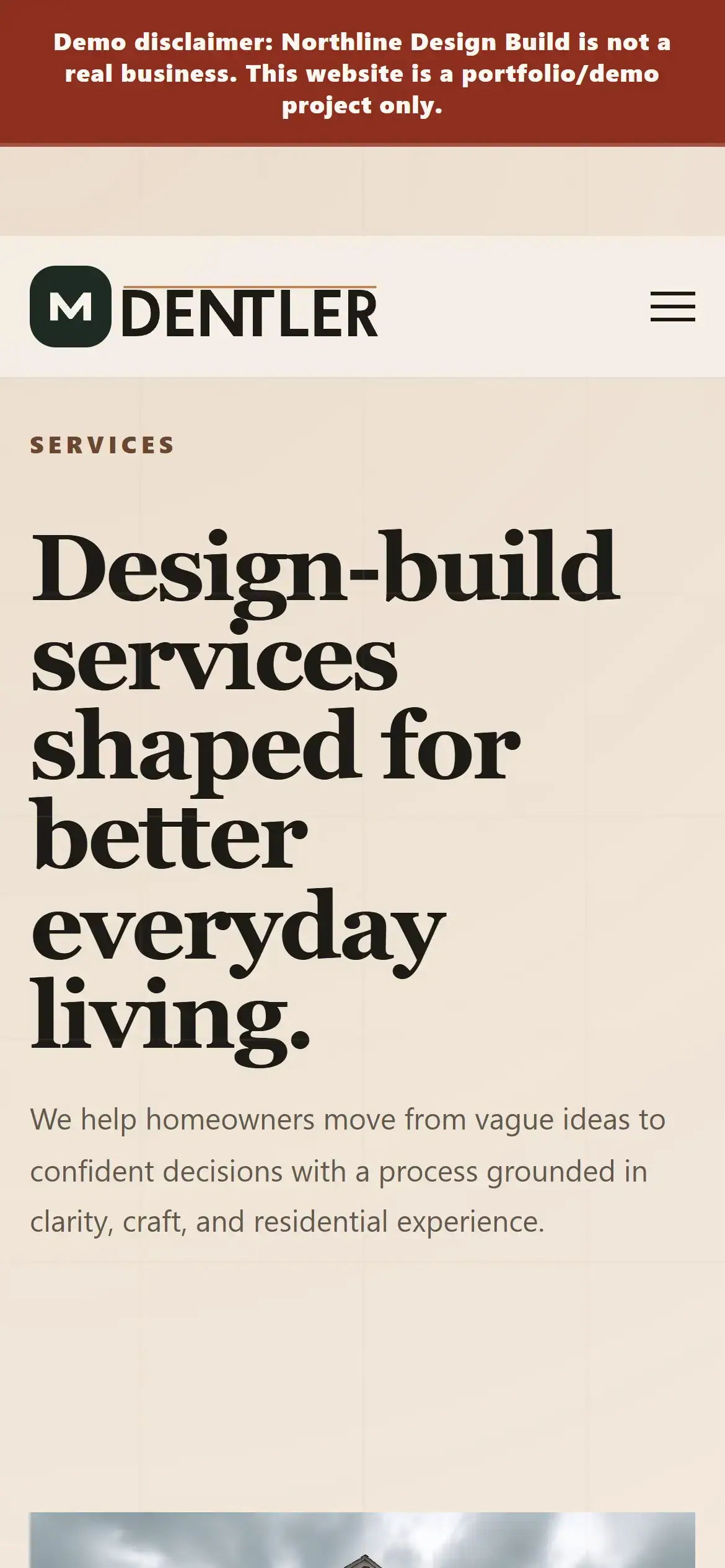 Services page on mobile with strong headlines and clearer service descriptions