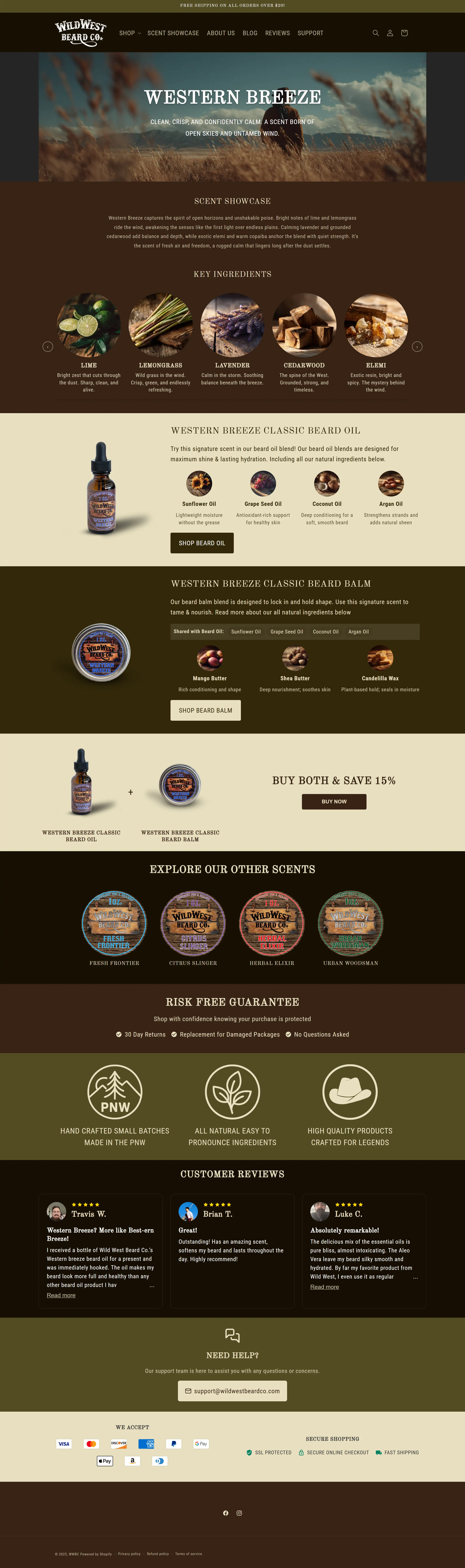 Wild West Beard Co. Custom Shopify 2.0 Theme preview