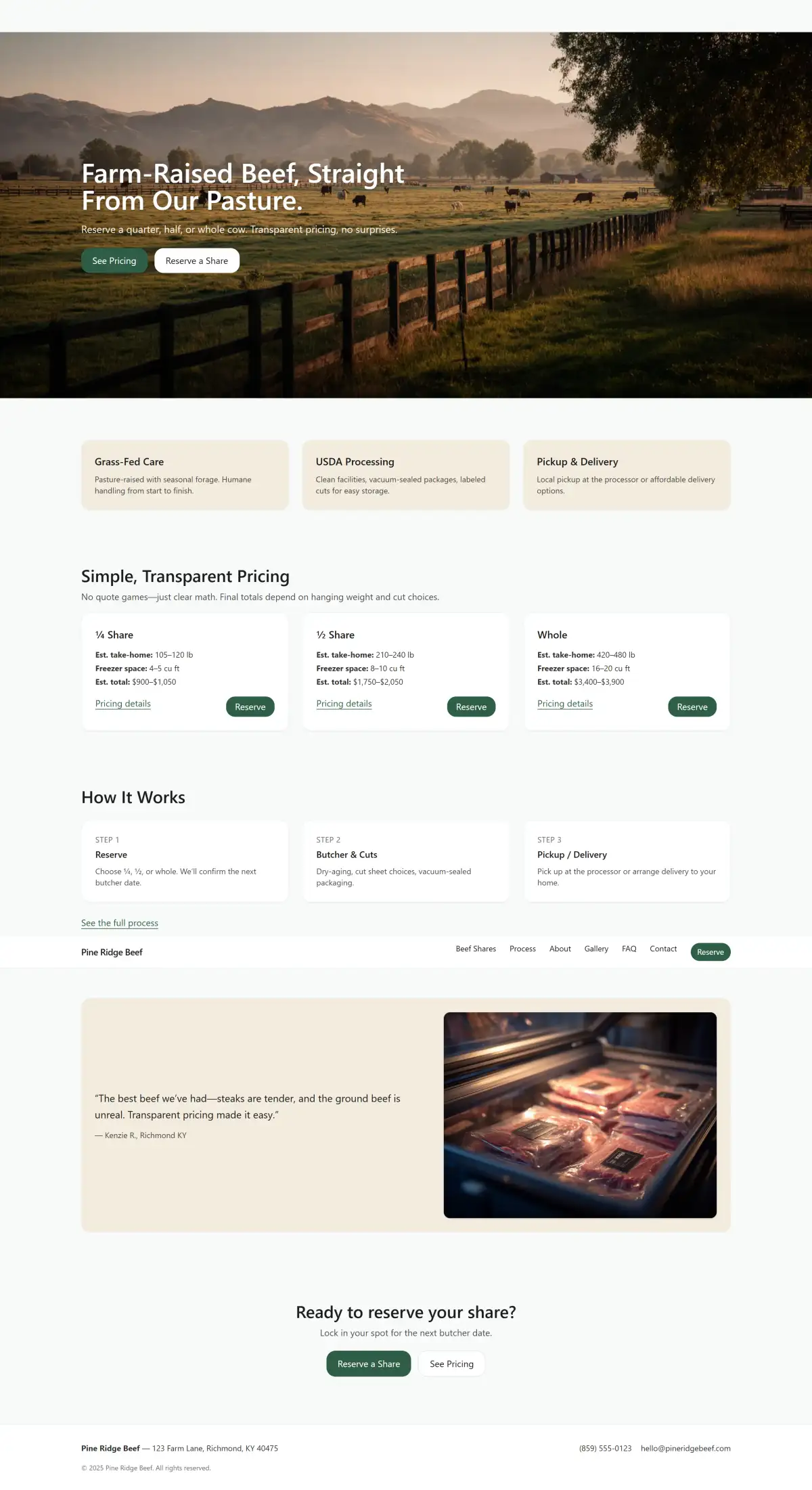 Pine Ridge Beef — Astro Demo Theme hero image