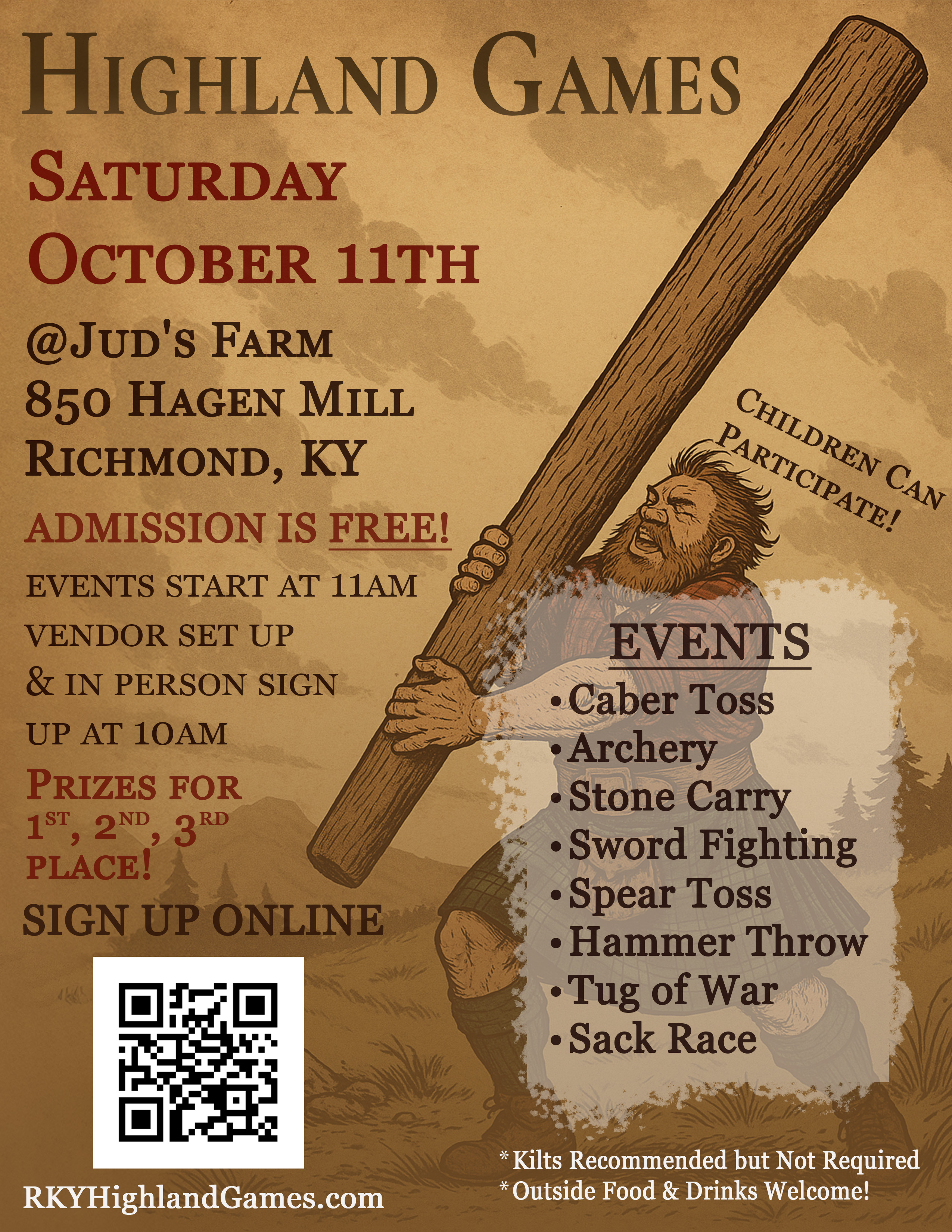 Richmond KY Highland Games — Event Flyer (2025) design preview